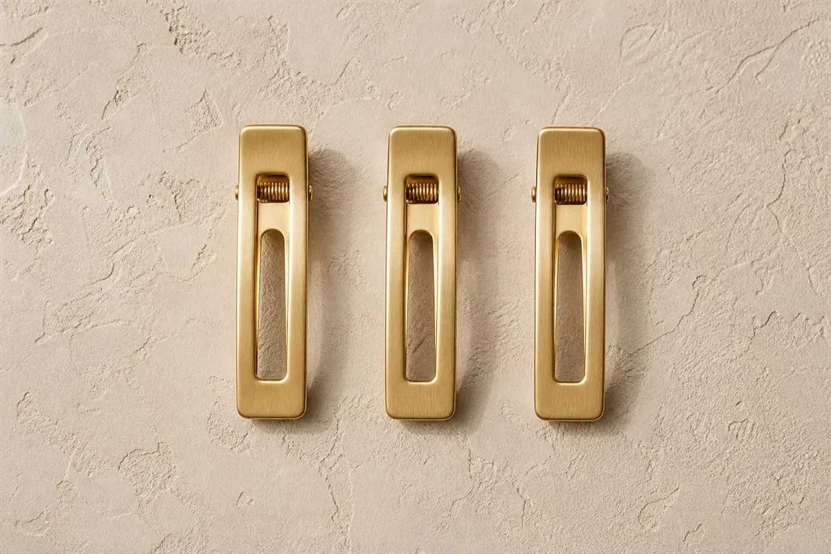 Trio de Mini Barrettes Dorées — Serie 15