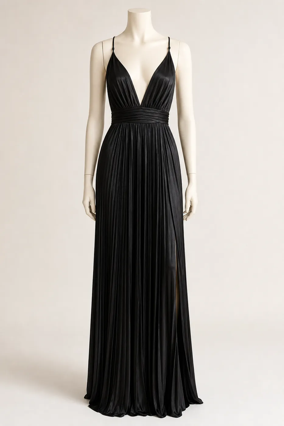 Robe Longue en Satin Plissé N°07